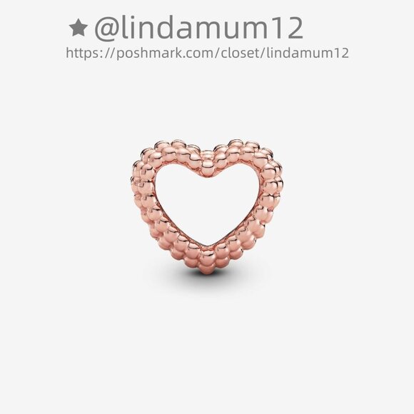 Pandora Beaded Open Heart Charm - Picture 1 of 4